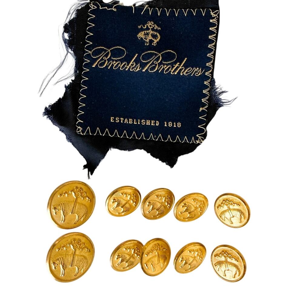 Brooks Brothers Gold Buttons Replacement For Suit Jacket 2 Large, 8 Cuffs